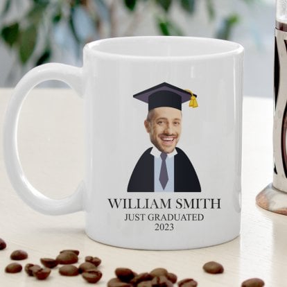 Personalised Face Upload Graduation Mug For Him Photo 3