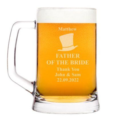 Personalised Father of the Bride Beer Tankard