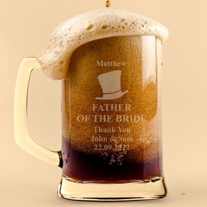 Personalised Father of the Bride Beer Tankard 