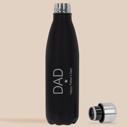 Personalised Father's Day Insulated Water Bottle - Black 