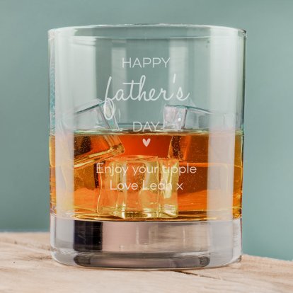 Personalised Father's Day Message Tumbler Glass