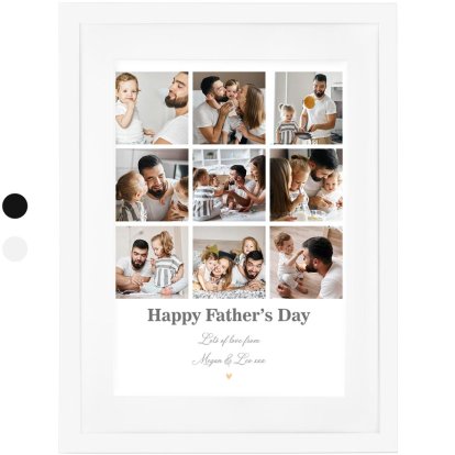 Personalised Father's Day Photo Collage Print White
