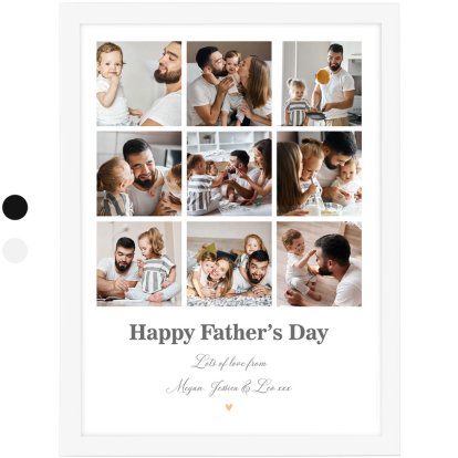 Personalised Father's Day Photo Collage Print white