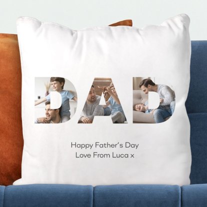 Personalised Father's Day Photo Cushion Cover 