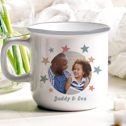 Personalised Father's Day Photo Enamel Mug 