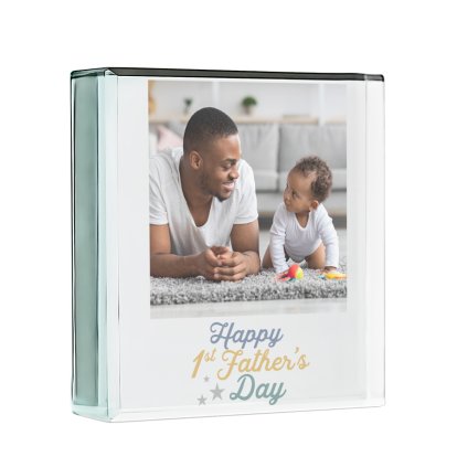 Personalised Father's Day Photo Glass Block
