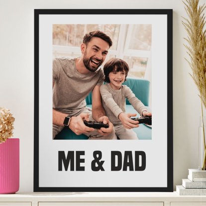 Personalised Father's Day Photo Poster Print Black 3