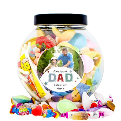 Personalised Father's Day Photo Retro Sweet Jar