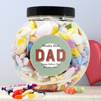 Personalised Father's Day Retro Sweet Jar 
