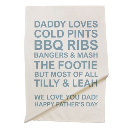 Personalised Father's Day Tea Towel