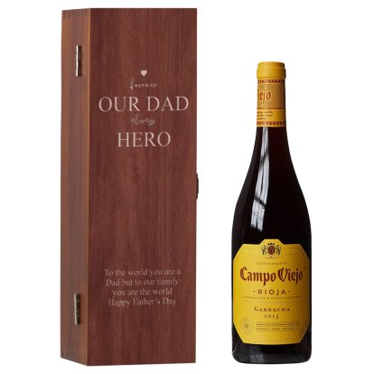 Personalised Father's Day Wine Box Red Wine