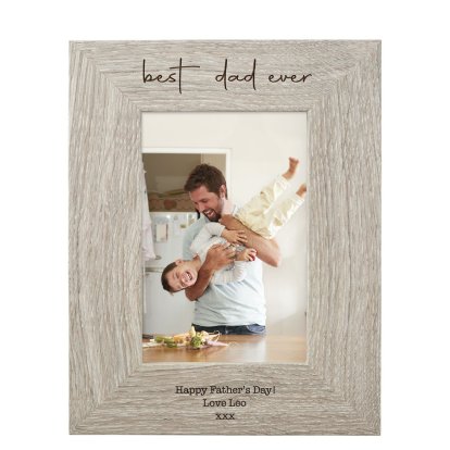 Personalised Father's Day Wooden Photo Frame