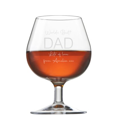 Personalised Father's Day World's Best Brandy Glass