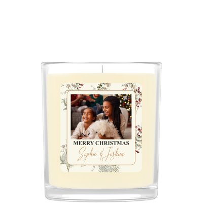 Personalised Festive Photo Scented Candle Christmas Gift