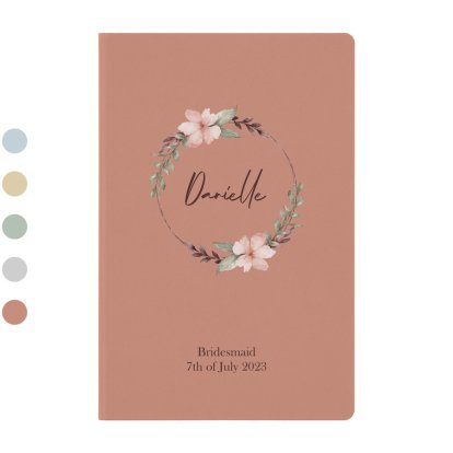 Personalised Floral Design Hardback Notebook 