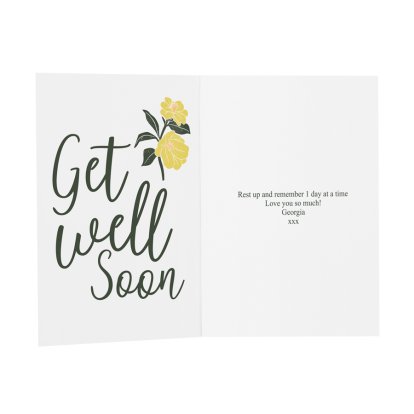 Personalised Floral Get Well Soon Message Card