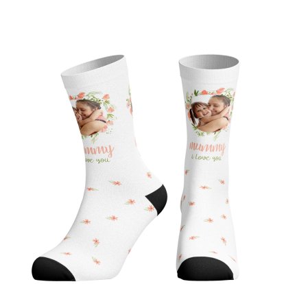 Personalised Floral Photo Socks