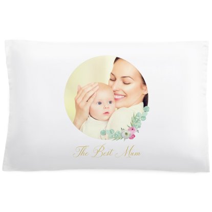Personalised Floral Photo & Text Pillowcase