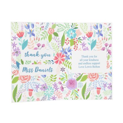 Personalised Floral Teacher Message Card