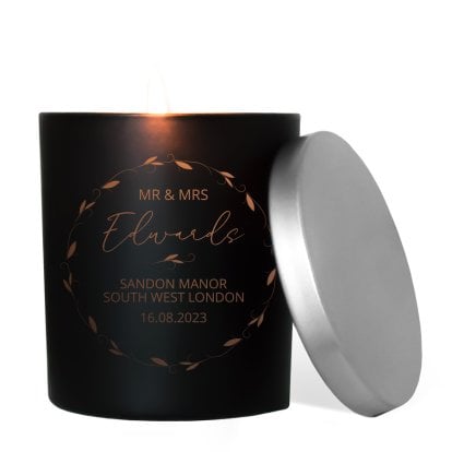 Personalised Floral Wedding Day Scented Candle