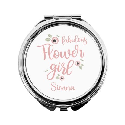 Personalised Flower Girl Compact Mirror