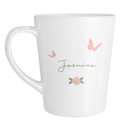 Personalised Flower Name Latte Mug