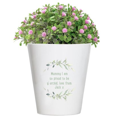 Personalised Flowers Pot - Floral Message