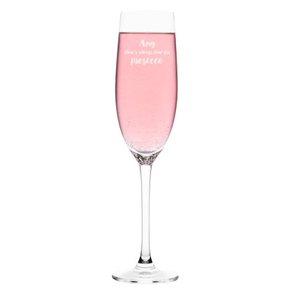 Personalised Flute Glass - Prosecco Time