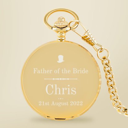 Personalised Fob Pocket Watch - Wedding Top Hat Photo 5