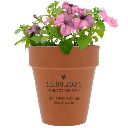 Personalised Forget Me Not Terracotta Flower Pot
