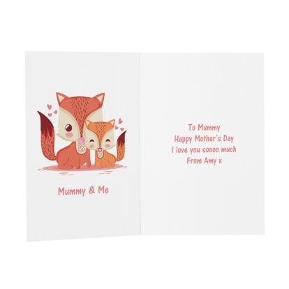 Personalised Fox Message Card - Mummy & Me