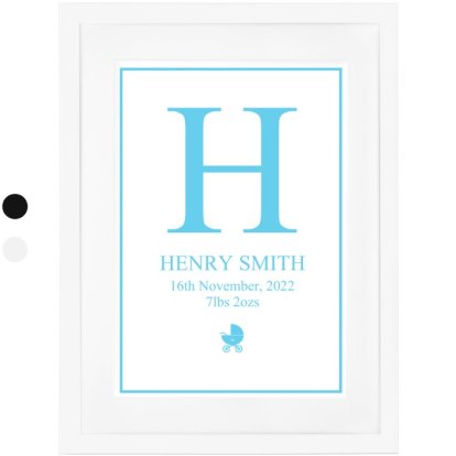 Personalised Framed Poster - Baby Boy 