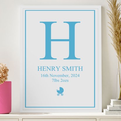 Personalised Framed Poster - Baby Boy 