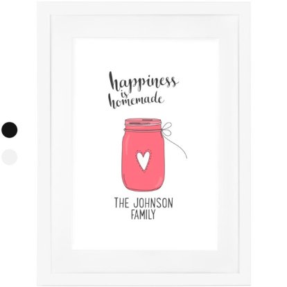 Personalised Framed Poster - Happiness is Homemade