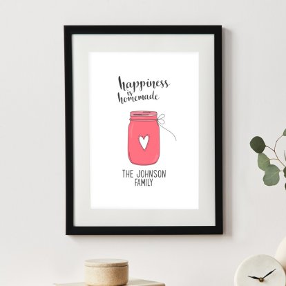 Personalised Framed Poster - Happiness is Homemade