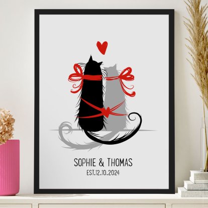 Personalised Framed Poster - Purr-fect Love