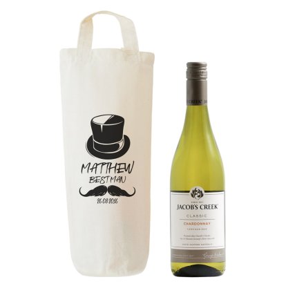 Personalised Gentleman's Cotton Bottle Bag