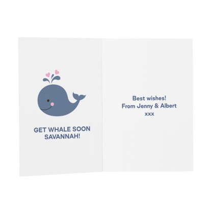Personalised Get Whale Soon Message Card