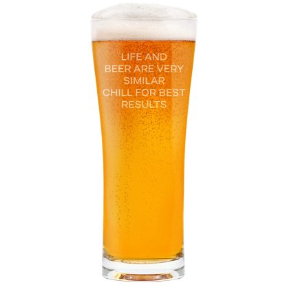 Message Personalised Tall Pint Glass