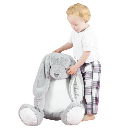 Personalised Giant Light Grey Bunny Soft Toy