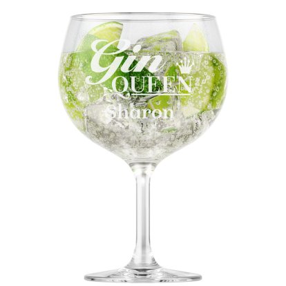 Personalised Gin Glass - Gin Queen