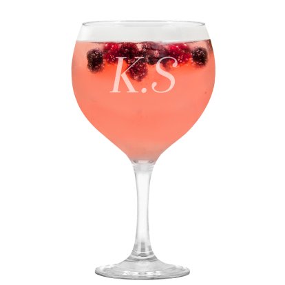 Personalised Gin Glass - Initials