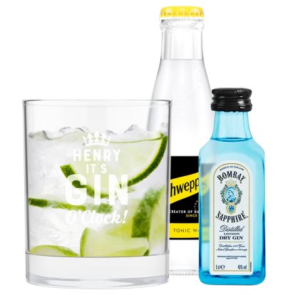 Personalised Gin & Tonic Gift Set - Gin O'clock
