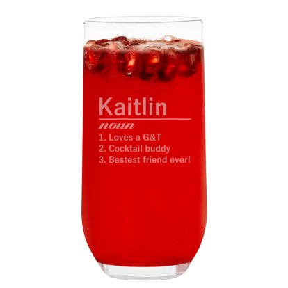 Personalised Gin & Tonic Glass - Definition