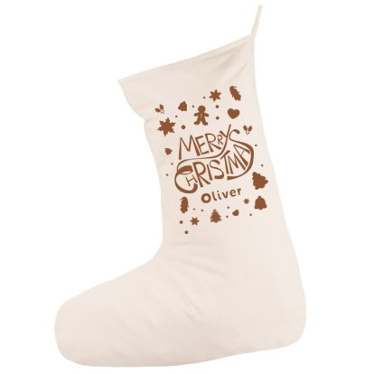 Personalised Gingerbread Collection Cotton Stocking 