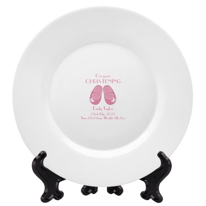 Personalised Girls Christening Message Plate