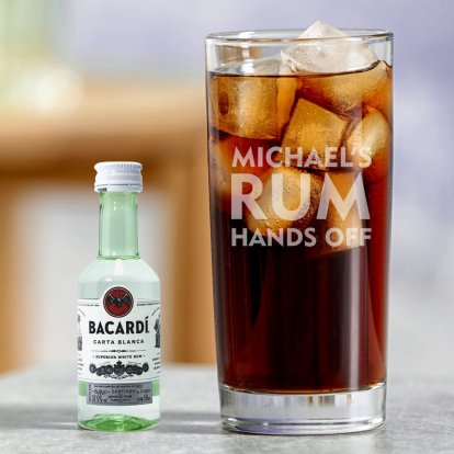 Personalised Glass & Bacardi Set - My Rum