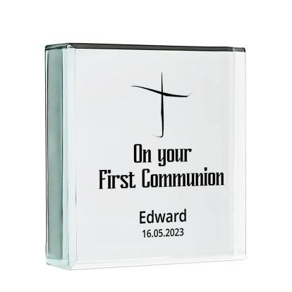 Personalised Glass Block - First Communion