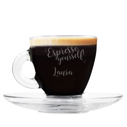 Personalised Glass Espresso Cup - Espresso Yourself