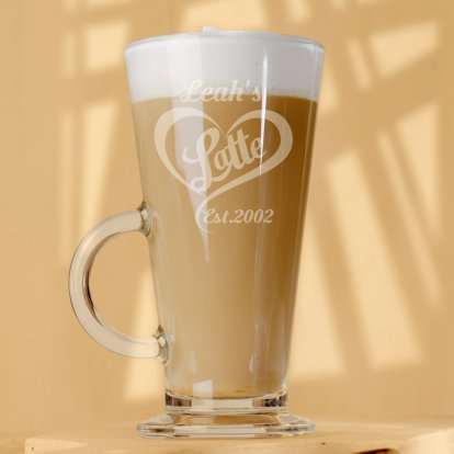 Personalised Glass Latte Mug - Established